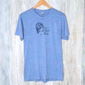 Pretty Girls Read Books Tee Blue T-shirt Medium